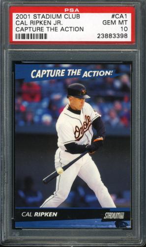 2001 Stadium Club Capture the Action #CA1 Cal Ripken PSA 10 #23883398