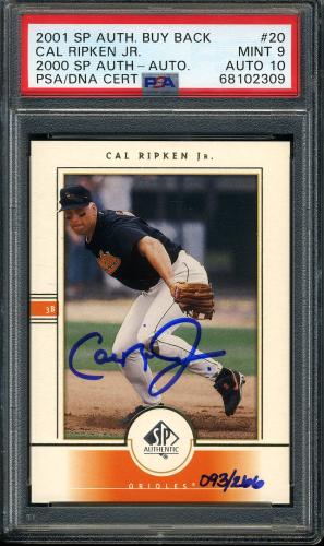 2001 SP Authentic BuyBacks #69 Cal Ripken 00/266 PSA 9 #68102309