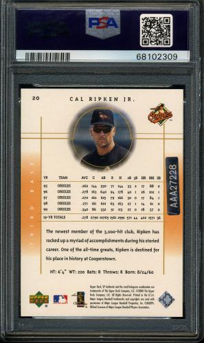 2001 SP Authentic BuyBacks #69 Cal Ripken 00/266 PSA 9 #68102309 - Back