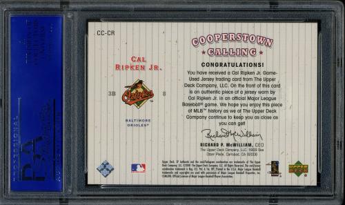 2001 SP Authentic Cooperstown Calling Game Jersey #CC-CR Cal Ripken PSA 9 #30980482 - Back