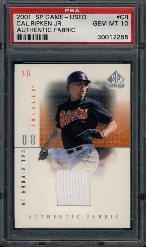2001 SP Game-Used Edition Authentic Fabric #CR Cal Ripken PSA 10 #30012286