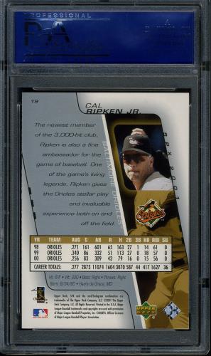 2001 SPx #19 Cal Ripken PSA 10 #14190789 - Back