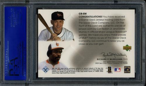 2001 SPx Winning Materials Update Duos #CR-EM C.Ripken/E.Murray PSA 8 #30980483 - Back