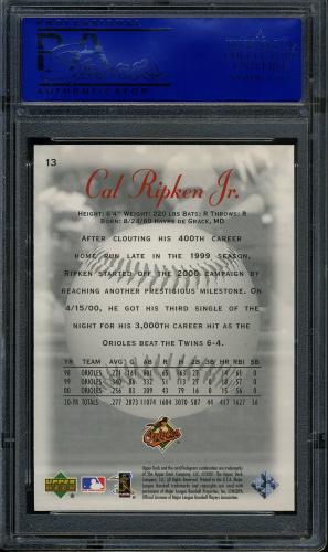 2001 Sweet Spot #13 Cal Ripken PSA 10 #30804156 - Back