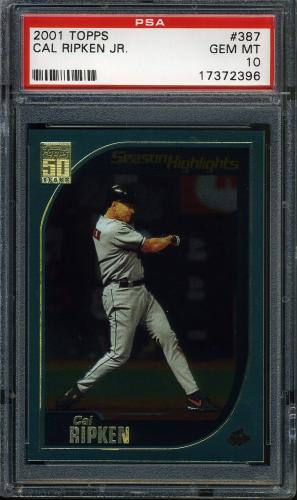 2001 Topps #387 Cal Ripken SH PSA 10 #17372396