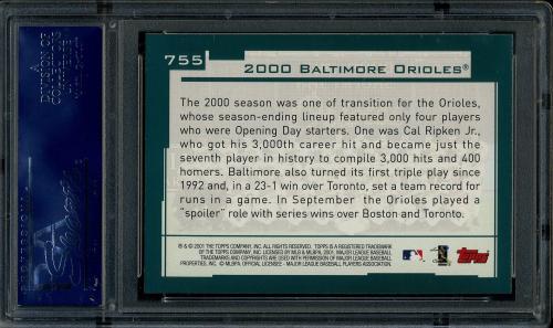 2001 Topps #755 Baltimore Orioles PSA 10 #17660990 - Back