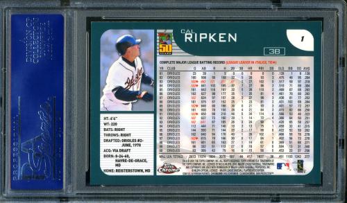 2001 Topps Chrome #001 Cal Ripken PSA 10 #14310175 - Back