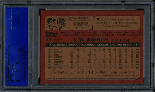 2001 Topps Chrome Traded Retrofractors #T105 Cal Ripken 82 PSA 9 #30980488 - Back