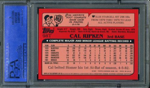 2001 Topps Chrome Traded #T105 Cal Ripken 82 PSA 10 #90002834 - Back