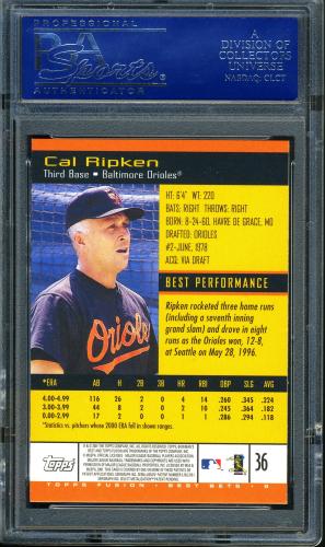 2001 Topps Fusion #36 Cal Ripken BB PSA 10 #16071300 - Back