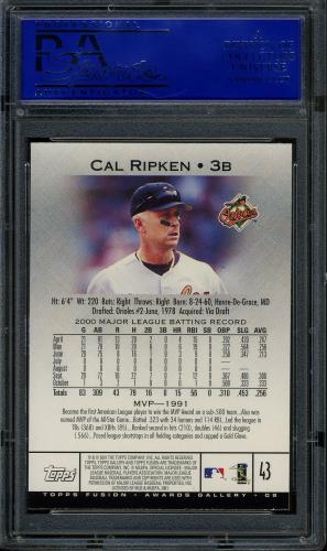 2001 Topps Fusion #43 Cal Ripken GAL PSA 10 #30980489 - Back