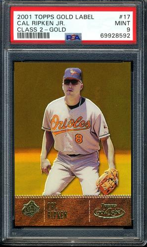 2001 Topps Gold Label Class 2 Gold #17 Cal Ripken PSA 9 #69928592