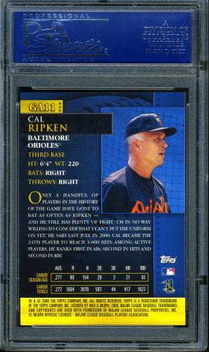 2001 Topps Golden Anniversary #GA11 Cal Ripken PSA 10 #16127049 - Back