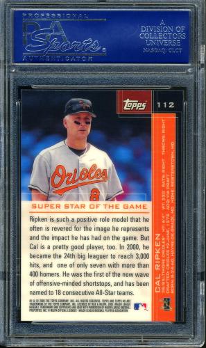 2001 Topps HD #112 Cal Ripken SS PSA 10 #16071260 - Back