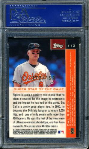 2001 Topps HD Platinum #112 Cal Ripken SS PSA 10 #16071303 - Back