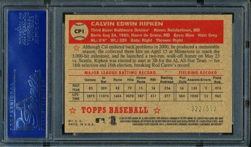2001 Topps Heritage Chrome #CP1 Cal Ripken PSA 10 #16588006 - Back