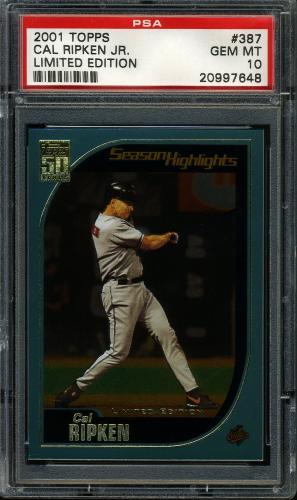 2001 Topps Limited #387 Cal Ripken SH PSA 10 #20997648