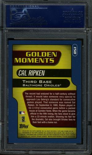 2001 Topps Opening Day #158 Cal Ripken GM PSA 10 #20629362 - Back