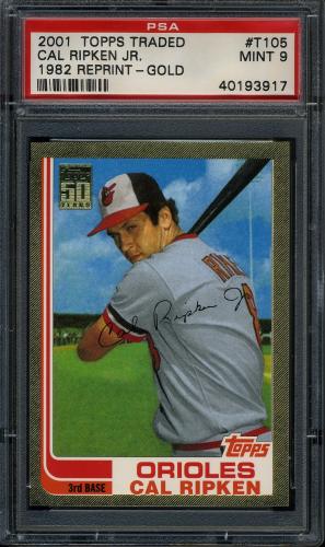 2001 Topps Traded Gold #T105 Cal Ripken 82 PSA 9 #40193917