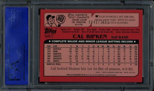 2001 Topps Traded Gold #T105 Cal Ripken 82 PSA 9 #40193917 - Back