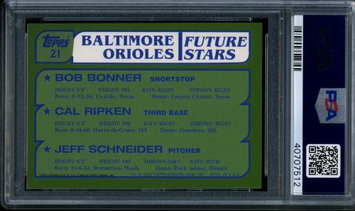 2001 Topps Through the Years Reprints #35 Cal Ripken '82 PSA 10 #40707512 - Back