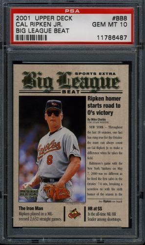2001 Upper Deck Big League Beat #BB8 Cal Ripken PSA 10 #11786487