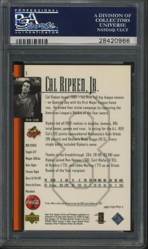 2001 Upper Deck/Coca-Cola Cal Ripken, Jr. Tribute #1 Cal Ripken, Jr. PSA 10 #28420966 - Back