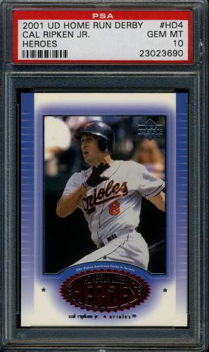 2001 Upper Deck Home Run Derby Heroes #HD4 Cal Ripken 91 PSA 10 #23023690