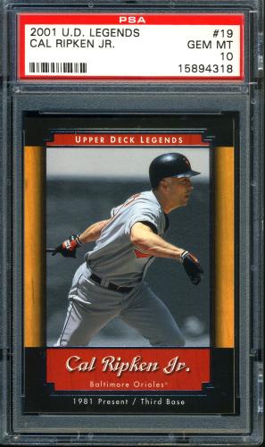 2001 Upper Deck Legends #19 Cal Ripken PSA 10 #15894318