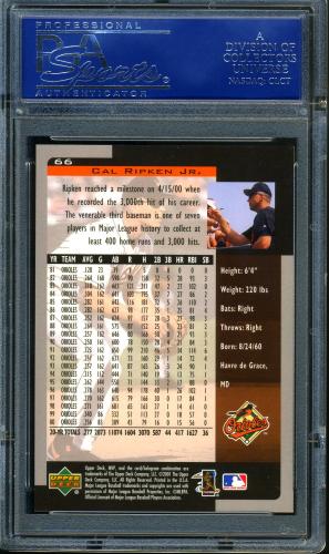 2001 Upper Deck MVP #66 Cal Ripken PSA 10 #16548027 - Back