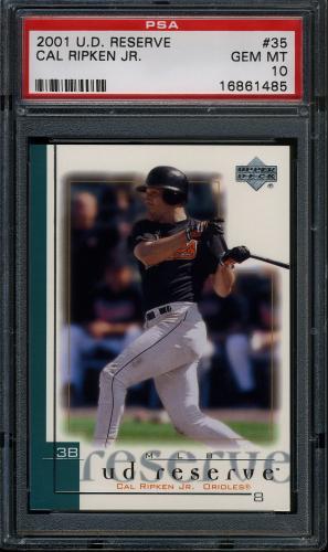 2001 UD Reserve #35 Cal Ripken PSA 10 #16861485