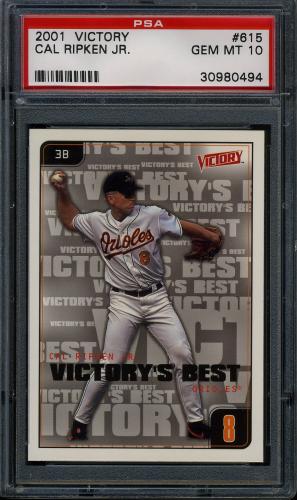 2001 Upper Deck Victory #615 Cal Ripken VB PSA 10 #30980494