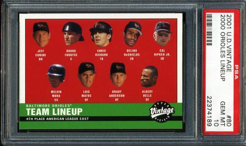 2001 Upper Deck Vintage #80 Baltimore Orioles CL PSA 10 #22374189