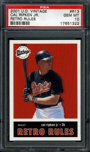 2001 Upper Deck Vintage Retro Rules #R13 Cal Ripken PSA 10 #17651322