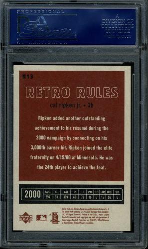2001 Upper Deck Vintage Retro Rules #R13 Cal Ripken PSA 10 #17651322 - Back
