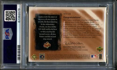 2001 Ultimate Collection Magic Numbers Game Jersey Copper #MN-CR Cal Ripken PSA 9 #67392079 - Back