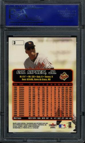 2001 Ultra #3 Cal Ripken PSA 10 #30556732 - Back