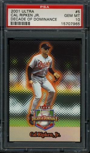 2001 Ultra Decade of Dominance #DD5 Cal Ripken PSA 10 #15707965