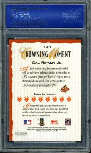 2002 Diamond Kings Bronze Foil #147 Cal Ripken PSA 10 #14842459 - Back
