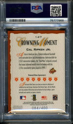 2002 Diamond Kings Silver Foil #147 Cal Ripken PSA 9 #75777968 - Back