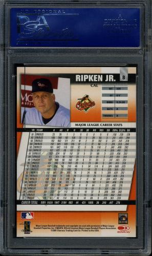 2002 Donruss Fan Club #008 Cal Ripken PSA 10 #14160621 - Back