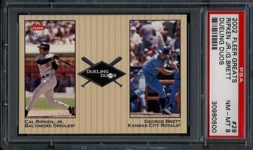 2002 Greats of the Game Dueling Duos #29 G.Brett/C.Ripken PSA 8 #30980500