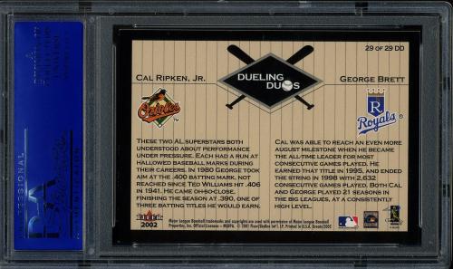 2002 Greats of the Game Dueling Duos #29 G.Brett/C.Ripken PSA 8 #30980500 - Back