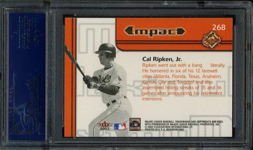 2002 Fleer Maximum #268 Cal Ripken MI PSA 10 #20696117 - Back