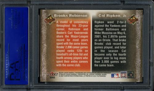 2002 Fleer Platinum Cornerstones #11 C.Ripken/B.Robinson PSA 9 #30980501 - Back