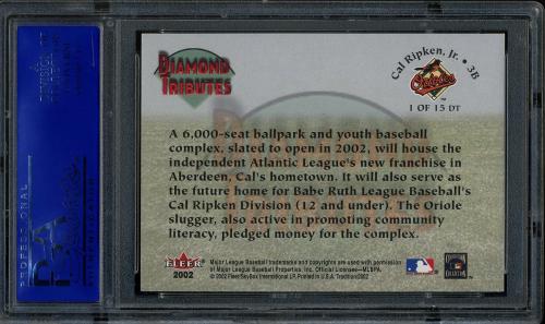 2002 Fleer Tradition Diamond Tributes #1 Cal Ripken PSA 10 #30980503 - Back