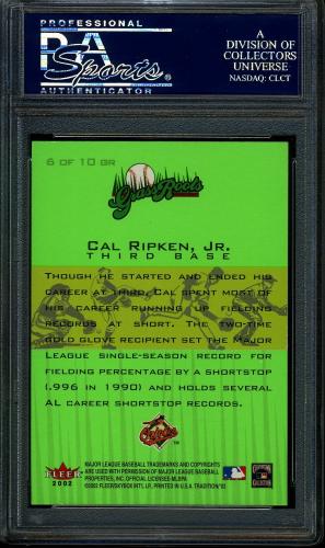 2002 Fleer Tradition Grass Roots #6 Cal Ripken PSA 10 #22787287 - Back