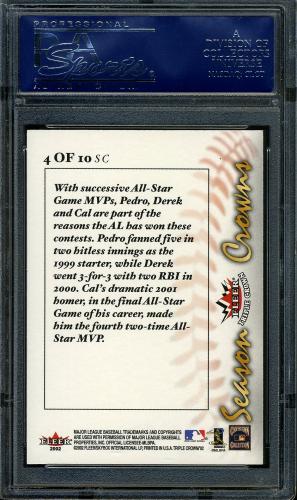 2002 Fleer Triple Crown Season Crowns #4 Pedro Martinez/Derek Jeter/Cal Ripken PSA 10 #18919103 - Back