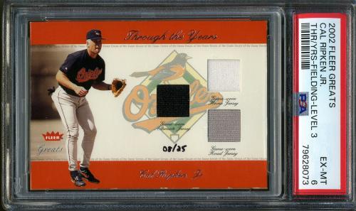 2002 Greats of the Game Through the Years Level 3 #14 Cal Ripken Fielding PSA 6 #79628073