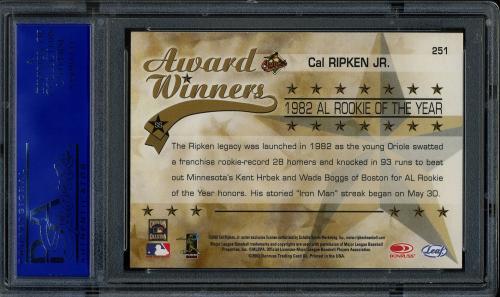 2002 Leaf Rookies and Stars #251 Cal Ripken 82 ROY PSA 10 #30980505 - Back